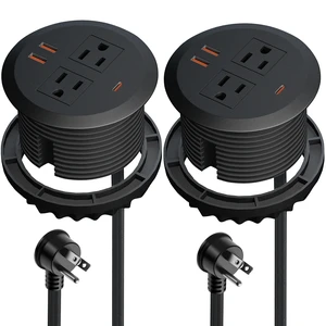 3-inch Desktop Power Grommet,2-Pack,GaN65W USB-C,6.3ft Cord,Black Fast Charging for Laptop,Easy Install,Flat Plug,Fits 3-1/8-in Hole,Flush Mount Desk Outlet,Home Office Essentials,ETL Listed 3-inch Desktop Power Grommet,2-Pack,GaN65W USB-C,6.3ft Cord,Black Fast Charging for Laptop,Easy Install,Flat Plug,Fits 3-1/8-in Hole,Flush Mount Desk Outlet,Home Office Essentials,ETL Listed