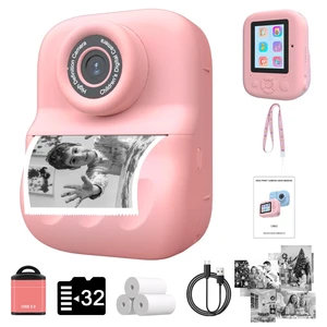 Kids Camera Instant Print for Kids with Mirror, HD Dual-Lens Selfie Digital Camera with 3 Rolls Print Paper & 32GB Card, Holiday Birthday Gifts Toys for Girls Boys Toddler. (Dark Pink) Kids Camera Instant Print for Kids with Mirror, HD Dual-Lens Selfie Digital Camera with 3 Rolls Print Paper & 32GB Card, Holiday Birthday Gifts Toys for Girls Boys Toddler. (Dark Pink)