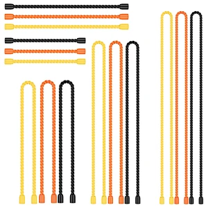 15PCS 4/6/12/18/24 Inch Silicone Cable Ties, Reusable Rubber Twist Ties Set Flexible Silicone, Bendable and Reusable; Strong Grip; for Cord Organizer, Cable Management, Home, Office, Travel 15PCS 4/6/12/18/24 Inch Silicone Cable Ties, Reusable Rubber Twist Ties Set Flexible Silicone, Bendable and Reusable; Strong Grip; for Cord Organizer, Cable Management, Home, Office, Travel
