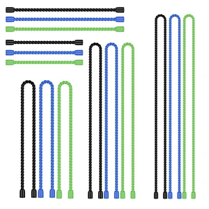 15PCS 4/6/12/18/24 Inch Silicone Cable Ties, Reusable Rubber Twist Ties Set Flexible Silicone, Bendable and Reusable; Strong Grip; for Cord Organizer, Cable Management, Home, Office, Travel 15PCS 4/6/12/18/24 Inch Silicone Cable Ties, Reusable Rubber Twist Ties Set Flexible Silicone, Bendable and Reusable; Strong Grip; for Cord Organizer, Cable Management, Home, Office, Travel