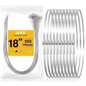 100PCS Metal Cable Zip Ties Heavy Duty 18 Inch Long Stainless Steel ZipTies 270LBS Tensile Strength Steel Wire Ties Multi-Purpose Self-Locking Metal Wrap Ties for Indoor and Outdoor 100PCS Metal Cable Zip Ties Heavy Duty 18 Inch Long Stainless Steel ZipTies 270LBS Tensile Strength Steel Wire Ties Multi-Purpose Self-Locking Metal Wrap Ties for Indoor and Outdoor