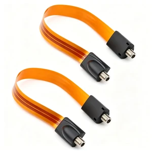 Flat Coaxial Cable, RG6 F Type Jumper Cable 12in, 2pcs Outdoor TV Antenna Wire, for Windows and Doors Coax Cable, Bends Over Though Window Sill Freely Flat Coaxial Cable, RG6 F Type Jumper Cable 12in, 2pcs Outdoor TV Antenna Wire, for Windows and Doors Coax Cable, Bends Over Though Window Sill Freely