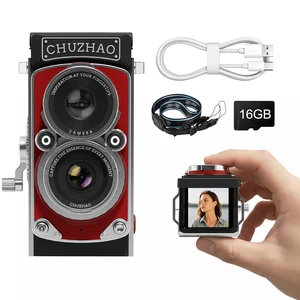 CHUZHAO Digital Camera Retro TLR Style 1080P FHD Video 12MP Photos Autofocus Portable Vintage Mini Vlogging Camera with 16GB Card Gift for Beginners Teens Adults Red CHUZHAO Digital Camera Retro TLR Style 1080P FHD Video 12MP Photos Autofocus Portable Vintage Mini Vlogging Camera with 16GB Card Gift for Beginners Teens Adults Red