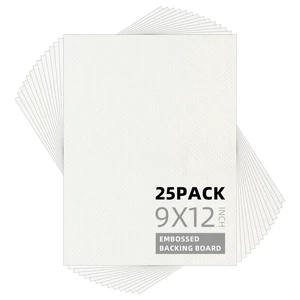 25 Pack Embossed Backing Boards, 9x12 Uncut White Mat Boards Acid Free Backer Boards Ideal for Photos, Pictures, Prints, Frames, and Artwork 25 Pack Embossed Backing Boards, 9x12 Uncut White Mat Boards Acid Free Backer Boards Ideal for Photos, Pictures, Prints, Frames, and Artwork