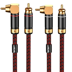 Audiophiles RCA Phono Cable 2 RCA Male to 2 RCA Male HiFi System Interconnect Cable Braided for Home Cinema Subwoofer Amplifiers Blu-ray (Straight to Right Angle, 4.9ft/1.5m) Audiophiles RCA Phono Cable 2 RCA Male to 2 RCA Male HiFi System Interconnect Cable Braided for Home Cinema Subwoofer Amplifiers Blu-ray (Straight to Right Angle, 4.9ft/1.5m)