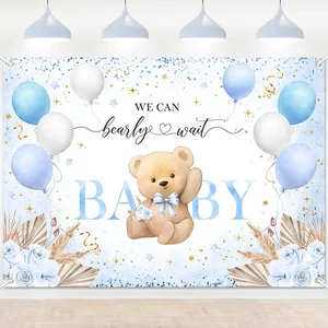 Blue Bear Baby Shower Backdrop Bearly Wait Banner for Boy 7x5 ft Polyester, We Can Bear Bearly Wait Baby Shower Decorations, Newborn Photography Background, Photo Booth Props Blue Bear Baby Shower Backdrop Bearly Wait Banner for Boy 7x5 ft Polyester, We Can Bear Bearly Wait Baby Shower Decorations, Newborn Photography Background, Photo Booth Props