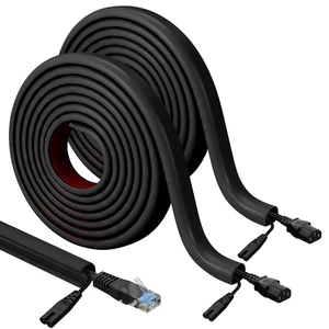 2 Pcs Silicone Wall Wire Hider Flexible Cord Hider,Black,Large-10 ft Electric Cord Cover, Self-adhesive, Cable Hider for Wall, Floor, Side Open Wire Covers, for Mounted TV Home Office Management 2 Pcs Silicone Wall Wire Hider Flexible Cord Hider,Black,Large-10 ft Electric Cord Cover, Self-adhesive, Cable Hider for Wall, Floor, Side Open Wire Covers, for Mounted TV Home Office Management