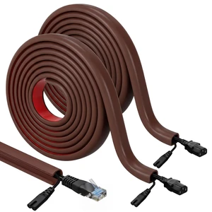 2 Pcs Silicone Wall Wire Hider Flexible Cord Hider,Brown,Large-10 ft Electric Cord Cover, Self-adhesive, Cable Hider for Wall, Floor, Side Open Wire Covers, for Mounted TV Home Office Management 2 Pcs Silicone Wall Wire Hider Flexible Cord Hider,Brown,Large-10 ft Electric Cord Cover, Self-adhesive, Cable Hider for Wall, Floor, Side Open Wire Covers, for Mounted TV Home Office Management
