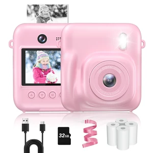 Kids Camera Instant Print, 48MP Selfie Digital Camera, Pink Kids Christmas Birthday Gifts, 1080P, with Print Paper, 32GB Card, Toddle Toy for 4 5 6 7 8 9 Year Old Boys Girls Kids Camera Instant Print, 48MP Selfie Digital Camera, Pink Kids Christmas Birthday Gifts, 1080P, with Print Paper, 32GB Card, Toddle Toy for 4 5 6 7 8 9 Year Old Boys Girls