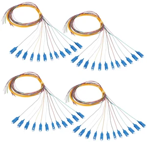 12-Strand SC UPC Singlemode Pigtail 1.2m, 4-Pack 12F SC/UPC singlemode fiber pigtails, 9/125um, low insertion loss. For FTTH, data centers, and network patching 12-Strand SC UPC Singlemode Pigtail 1.2m, 4-Pack 12F SC/UPC singlemode fiber pigtails, 9/125um, low insertion loss. For FTTH, data centers, and network patching