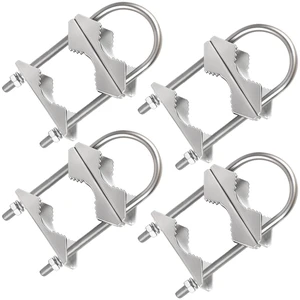Double Antenna Mast Clamp - 4 PCS Antenna Pole Mount Bracket V Jaw Block with U Bolts - Heavy Duty Mast Mount Bracket Kit Double Antenna Mast Clamp - 4 PCS Antenna Pole Mount Bracket V Jaw Block with U Bolts - Heavy Duty Mast Mount Bracket Kit