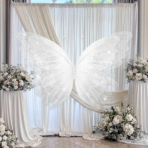 47'' Christmas Butterfly Tree Topper, 3D Giant White Decor Oversized 3D Butterfly, Mariposas Grandes Para Decoracion, Butterfly Backdrop with Fishing Line for Xmas Tree, Mantel Decor 47'' Christmas Butterfly Tree Topper, 3D Giant White Decor Oversized 3D Butterfly, Mariposas Grandes Para Decoracion, Butterfly Backdrop with Fishing Line for Xmas Tree, Mantel Decor