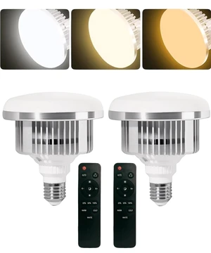 2 Pack LED 85W 2700-6500K Photography Light Bulb E27 Base Adjust 3 Color White/Cool/Warm Light by Remote Control, Softbox LED Light Bulb Photo Video Studio Lighting Backstrop Stand 2 Pack LED 85W 2700-6500K Photography Light Bulb E27 Base Adjust 3 Color White/Cool/Warm Light by Remote Control, Softbox LED Light Bulb Photo Video Studio Lighting Backstrop Stand