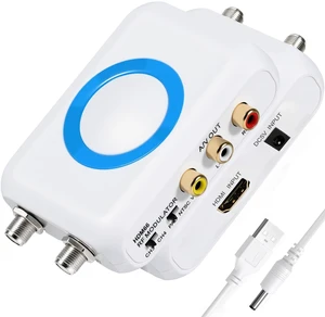 HDMI to RF Modulator, HDMI to Coax Adapter, HDMI to RCA Converter PAL/NTSC CH3/CH4 Switches, VHF AV Adapter, Fits Fire TV Stick Roku VHS VCR Player PS5 Xbox 360 Gaming Laptop HD Digital Video HDMI to RF Modulator, HDMI to Coax Adapter, HDMI to RCA Converter PAL/NTSC CH3/CH4 Switches, VHF AV Adapter, Fits Fire TV Stick Roku VHS VCR Player PS5 Xbox 360 Gaming Laptop HD Digital Video