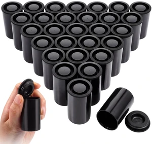 30 Pieces Plastic Film Canister Holder Containers, Black 35 mm Empty Camera Reel Containers, Storage Case with Lids for Storing Small Accessories, Film, Keys, Coins, Art Beads 30 Pieces Plastic Film Canister Holder Containers, Black 35 mm Empty Camera Reel Containers, Storage Case with Lids for Storing Small Accessories, Film, Keys, Coins, Art Beads