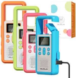 Kids Walkie Talkies 4 Pack Rechargeable with SOS Alarm/NOAA/VOX/Flashlight, Durable 1020mAh Battery Radios for 3-12 Year Old Boys Girls, Outdoor Camping Group Games Birthday Set Kids Walkie Talkies 4 Pack Rechargeable with SOS Alarm/NOAA/VOX/Flashlight, Durable 1020mAh Battery Radios for 3-12 Year Old Boys Girls, Outdoor Camping Group Games Birthday Set