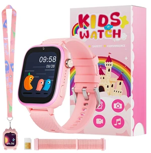 4G Kids Smart Watch, 15 Exciting Games, Two-Way Calling Feature, SOS Emergency Call Button Ideal for Kids Aged 3-12, for Boys & Girls (Pink) 4G Kids Smart Watch, 15 Exciting Games, Two-Way Calling Feature, SOS Emergency Call Button Ideal for Kids Aged 3-12, for Boys & Girls (Pink)