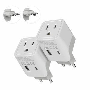 Brazil Travel Plug Set - with USB-A + USB-C + USA Socket Input - Type C and Type N- Ultra Compact - Safe Grounded Perfect for Cell Phones, Laptops, Camera Chargers Brazil Travel Plug Set - with USB-A + USB-C + USA Socket Input - Type C and Type N- Ultra Compact - Safe Grounded Perfect for Cell Phones, Laptops, Camera Chargers