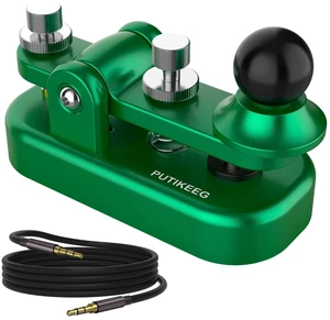 Mini Morse Radio Key CW HAM Send Telegram Double Paddle Morse Code Key with Aluminum Alloy Body Base Green(S) Mini Morse Radio Key CW HAM Send Telegram Double Paddle Morse Code Key with Aluminum Alloy Body Base Green(S)