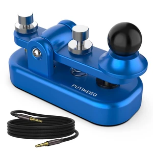 Mini Morse Radio Key CW HAM Send Telegram Double Paddle Morse Code Key with Aluminum Alloy Body Base Blue(S) Mini Morse Radio Key CW HAM Send Telegram Double Paddle Morse Code Key with Aluminum Alloy Body Base Blue(S)