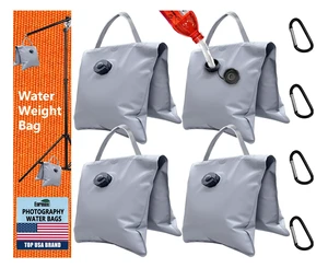 USA 4-Pack Waterbag Weights,Photography Waterbags for Light Stands and Video Equipments,Heavy Duty Saddlebag for Backdrop Stand,Tripod,Canopy,Umbrella Base,Fishing Chair and Picnic Table(Gray) USA 4-Pack Waterbag Weights,Photography Waterbags for Light Stands and Video Equipments,Heavy Duty Saddlebag for Backdrop Stand,Tripod,Canopy,Umbrella Base,Fishing Chair and Picnic Table(Gray)