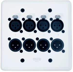WallCAT 8 - Analog, AES3, DMX and intercom 4 Channel Wall Plate (White) NO Solder Required WallCAT 8 - Analog, AES3, DMX and intercom 4 Channel Wall Plate (White) NO Solder Required