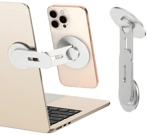 Magnetic Laptop Phone Holder, 360° Rotating Mount, Silver Compatible with iPhone MagSafe and All Phones, MacBook, PC Monitor, Screen Stand for Tesla, Portable Accessory Magnetic Laptop Phone Holder, 360° Rotating Mount, Silver Compatible with iPhone MagSafe and All Phones, MacBook, PC Monitor, Screen Stand for Tesla, Portable Accessory