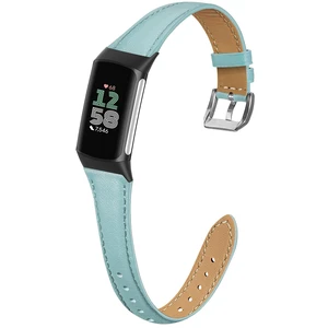 Slim Leather Band Compatible with Fitbit Charge 6/Fitbit Charge 5 Watch Band,Soft Genuine Leather Adjustable Sport Straps for Women Men Slim Leather Band Compatible with Fitbit Charge 6/Fitbit Charge 5 Watch Band,Soft Genuine Leather Adjustable Sport Straps for Women Men