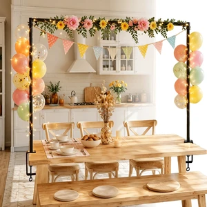 Over The Table Rod Stand with Clamps Metal Adjustable Table Arch Black Table Arch 28"-69" Tall 30"-98" Length Arch Hanging, for Wedding Birthday Party,Garden Arbors Decoration Over The Table Rod Stand with Clamps Metal Adjustable Table Arch Black Table Arch 28"-69" Tall 30"-98" Length Arch Hanging, for Wedding Birthday Party,Garden Arbors Decoration