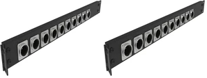 12 Port/Way/Hole Hinged Patch Panel - 1U 19" Rack Mount D-Type Connectors - Audio with Hinged Side (H1U12D, Black) (Pack of 2) 12 Port/Way/Hole Hinged Patch Panel - 1U 19" Rack Mount D-Type Connectors - Audio with Hinged Side (H1U12D, Black) (Pack of 2)
