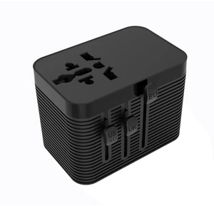 Universal Travel Adapter, European Travel Plug Adapter 5-in-1 PD Fast Charging with Surge Protection & Fuse, International Power Adapter for US EU UK AU - Black Universal Travel Adapter, European Travel Plug Adapter 5-in-1 PD Fast Charging with Surge Protection & Fuse, International Power Adapter for US EU UK AU - Black