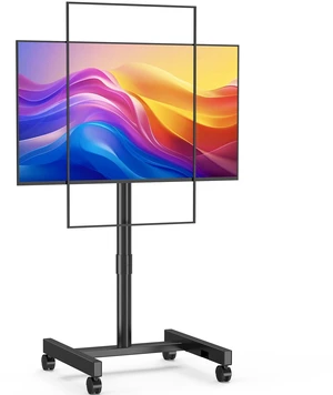 Rolling TV Stand for 13-65 Inch TVs/Screens, Sturdy 50mm Support Pole 2 Height Adjustable Mobile TV Floor Stand on Wheels up to 88Lbs, Portable TV/Monitor Cart for Bedroom, Outdoor, Office Rolling TV Stand for 13-65 Inch TVs/Screens, Sturdy 50mm Support Pole 2 Height Adjustable Mobile TV Floor Stand on Wheels up to 88Lbs, Portable TV/Monitor Cart for Bedroom, Outdoor, Office