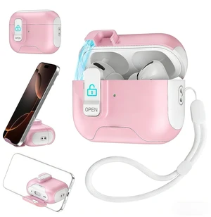 Case Compatible with AirPods 4 2024 for Women,Dual-Tone Design Cover Fits for AirPods 4th Gen with Magnetic Lock & Built-in Stand, Lanyard Included, Wireless Charging, Shockproof TPU+PC Protector Case Compatible with AirPods 4 2024 for Women,Dual-Tone Design Cover Fits for AirPods 4th Gen with Magnetic Lock & Built-in Stand, Lanyard Included, Wireless Charging, Shockproof TPU+PC Protector
