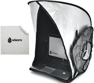 New Laptop Sun Shade Work from Anywhere, Anti-Glare, Lightweight, Fits up to 17" Device, Foldable & Portable Shield Cover, Privacy Hood - Complete with Microfiber Screen Cleaning Cloth New Laptop Sun Shade Work from Anywhere, Anti-Glare, Lightweight, Fits up to 17" Device, Foldable & Portable Shield Cover, Privacy Hood - Complete with Microfiber Screen Cleaning Cloth