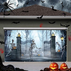 Halloween Garage Door Cover Banner Decorations 7x16ft Scary Halloween Backdrop,2 Car Garage Door Cover,Misty Forest Ghost Backdrop,Wall Decor for Outdoor Holiday Decoration Halloween Garage Door Cover Banner Decorations 7x16ft Scary Halloween Backdrop,2 Car Garage Door Cover,Misty Forest Ghost Backdrop,Wall Decor for Outdoor Holiday Decoration