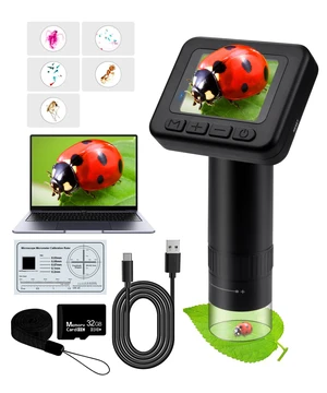 Handheld Microscope for Kids - 1000X Portable Microscope for Kids, Photo and Video Microscopes 2in Screen, Science Kit Gift for Kid Adults Boys Girls, Digital Coin Magnifier, 32GB, 5Pcs Sample Slides Handheld Microscope for Kids - 1000X Portable Microscope for Kids, Photo and Video Microscopes 2in Screen, Science Kit Gift for Kid Adults Boys Girls, Digital Coin Magnifier, 32GB, 5Pcs Sample Slides