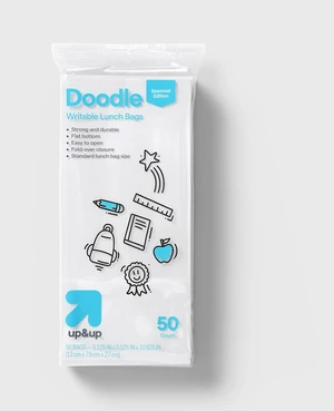 White Lunch Storage Bags - Decorate Your Bag - 50ct White Lunch Storage Bags - Decorate Your Bag - 50ct