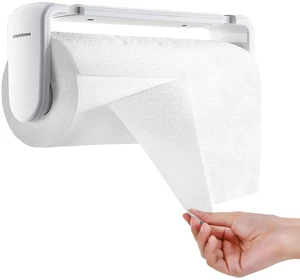 ONE Hand Tear Paper Towel Holder Under Cabinet/Wall for 9.4-11inch, White | adaptive adjustable tension arm | tear one/more sheets at one time | adhesive or drilling | abs plastic | easy to replace ONE Hand Tear Paper Towel Holder Under Cabinet/Wall for 9.4-11inch, White | adaptive adjustable tension arm | tear one/more sheets at one time | adhesive or drilling | abs plastic | easy to replace