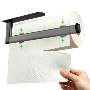 Paper Towel Holder Under Cabinet Self Adhesive & Drilling, Prevent Slipping | Black Paper Towel Holder, Stainless Steel Papertowel Holder for Kitchen Bathroom, Paper Roll Holder Wall Mouted Under Cabi Paper Towel Holder Under Cabinet Self Adhesive & Drilling, Prevent Slipping | Black Paper Towel Holder, Stainless Steel Papertowel Holder for Kitchen Bathroom, Paper Roll Holder Wall Mouted Under Cabi