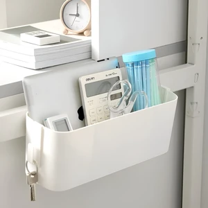 Bedside Caddy Organzier, Bunk Bed Shelf Accessories for Dorm, Bed Caddy Hanging with Hooks for Remotes, White, 11 lbs Capacity Bedside Caddy Organzier, Bunk Bed Shelf Accessories for Dorm, Bed Caddy Hanging with Hooks for Remotes, White, 11 lbs Capacity