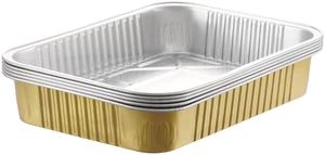 Foil Pans,Heavy Duty Aluminum Pans, Disposable Gold Foil Pans,40oz | BondOnLum Deep Container for Heating, Baking, Cooking, BBQs, Parties,Storing,Catering (1200ml/40oz 5 Pack) Foil Pans,Heavy Duty Aluminum Pans, Disposable Gold Foil Pans,40oz | BondOnLum Deep Container for Heating, Baking, Cooking, BBQs, Parties,Storing,Catering (1200ml/40oz 5 Pack)