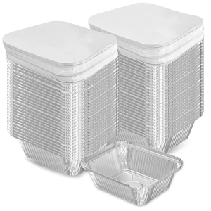 100 Pack 1 lb Aluminum Foil Pans with Paper Lids | Take Out Food Containers for Catering, Baking, Roasting Food, Freezer Safe 100 Pack 1 lb Aluminum Foil Pans with Paper Lids | Take Out Food Containers for Catering, Baking, Roasting Food, Freezer Safe
