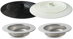 Seatery 4PCS Kitchen Sink Stopper Strainer, 6 Inch Round Large Silicone Sink Drain Cover Plug, Water Stopper, 4.5 Inch Stainless Steel Sink Strainer, Food Scraps Catcher for Kitchen Seatery 4PCS Kitchen Sink Stopper Strainer, 6 Inch Round Large Silicone Sink Drain Cover Plug, Water Stopper, 4.5 Inch Stainless Steel Sink Strainer, Food Scraps Catcher for Kitchen
