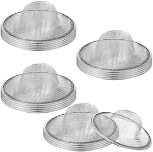 20 Pcs Stainless Steel Sink Strainers, 4.5" Diameter Mesh Sink Drain Strainers, Slop Basket Filter Traps for Kitchen Sinks, Bathroom Sinks, Shower Drains, and Floor Drains 20 Pcs Stainless Steel Sink Strainers, 4.5" Diameter Mesh Sink Drain Strainers, Slop Basket Filter Traps for Kitchen Sinks, Bathroom Sinks, Shower Drains, and Floor Drains