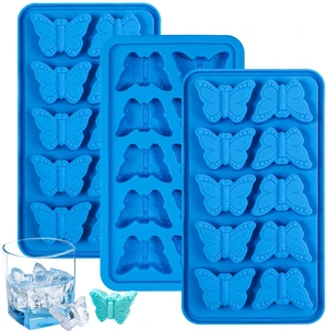 Webake Butterfly Silicone Mold 10-Cavity, 3D Butterfly Shaped Mold for Ice Cube, Chocolate, Candy, Soap Making, Pack of 3 Webake Butterfly Silicone Mold 10-Cavity, 3D Butterfly Shaped Mold for Ice Cube, Chocolate, Candy, Soap Making, Pack of 3