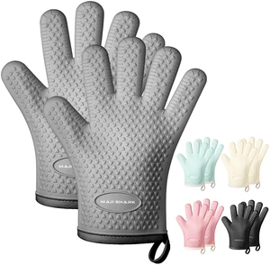 SHARK Silicone Oven Mitts with Fingers Heat Resistant 450°F in Kitchen SHARK Silicone Oven Mitts with Fingers Heat Resistant 450°F in Kitchen