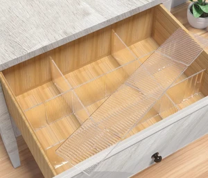 8pcs DIY Plastic Drawer Organizer Adjustable Drawer Dividers for Home Tidy Closet, Socks, Underwear, office school supplies, kitchen utensil tools (Clear White) 8pcs DIY Plastic Drawer Organizer Adjustable Drawer Dividers for Home Tidy Closet, Socks, Underwear, office school supplies, kitchen utensil tools (Clear White)