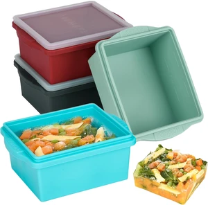 2Cup Silicone Freezer Trays with Lids, Silicone freezer molds, 4 Pack 2Cup Silicone Freezer Trays with Lids, Silicone freezer molds, 4 Pack