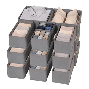 Garvee Drawer Organizer Clothes, Set of 18 Dresser Organizer Bins for Baby Clothes, Underwear, Bra & Sock, Foldable Fabric Closet Drawer Divider Organization for Bedroom, Nursery, Grey Garvee Drawer Organizer Clothes, Set of 18 Dresser Organizer Bins for Baby Clothes, Underwear, Bra & Sock, Foldable Fabric Closet Drawer Divider Organization for Bedroom, Nursery, Grey