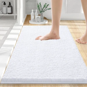 Smiry Bathroom Rugs 24X16, Luxury Chenille Extra Soft Absorbent Bath Mat Smiry Bathroom Rugs 24X16, Luxury Chenille Extra Soft Absorbent Bath Mat